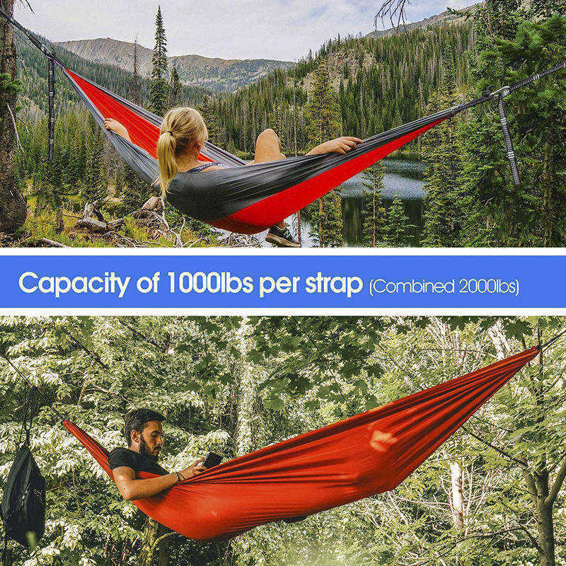 Hanging Tree Swing Straps Outdoor Hammock Straps with Heavy Duty Carabiners / Tree Protectors