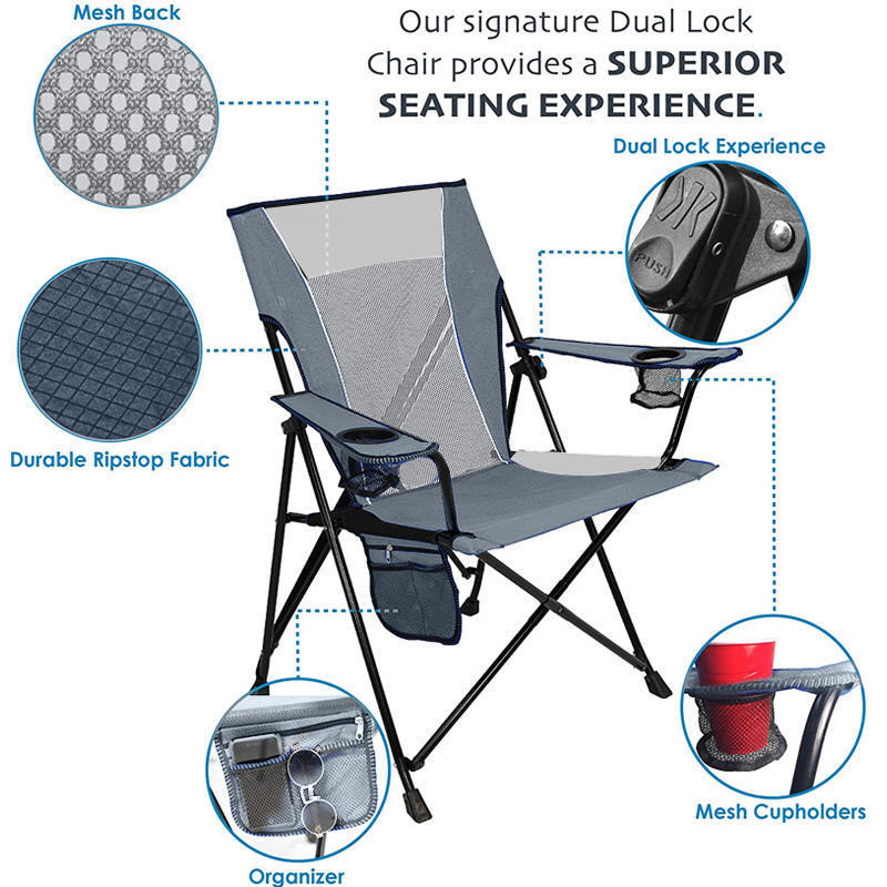 Oversized Folding Camping Chair Outdoor, Heavy Duty Foldable Lawn Chair for Adults, Large Padded Camp Chair with Cup Holder