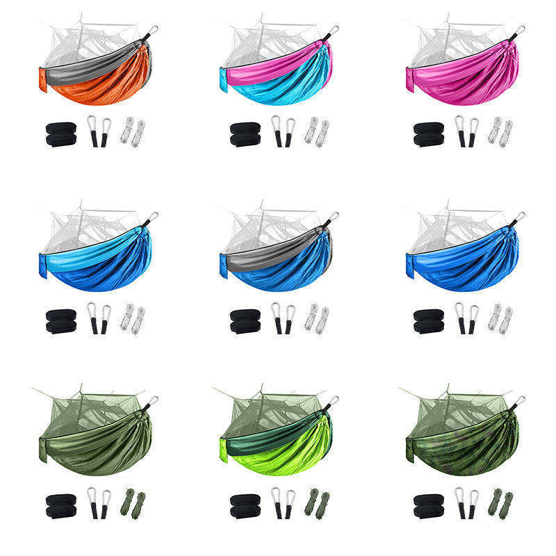 Good Quality Nylon Soft Hiking Hammock Loft Net Hammock Outdoors Hammock Hanging Kit