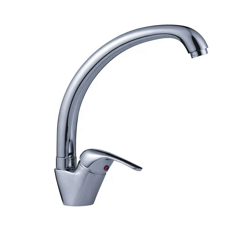 Kangrun Factory Directly Hot Sale Deck Mount Chrome Kitchen Tap Swan Neck Kitchen Faucet