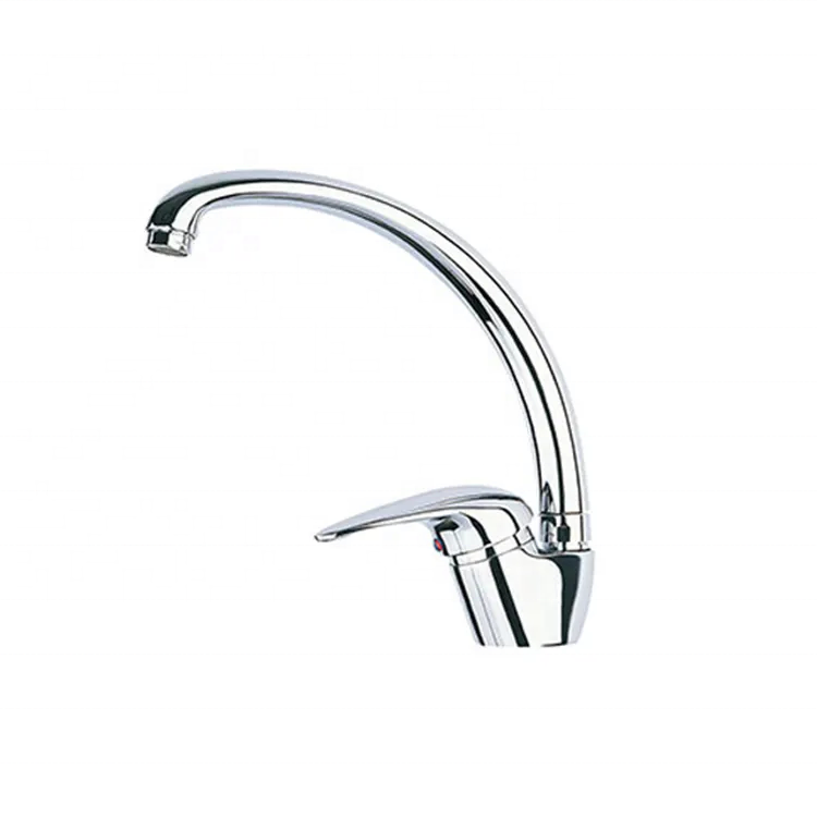 Kangrun Factory Directly Hot Sale Deck Mount Chrome Kitchen Tap Swan Neck Kitchen Faucet