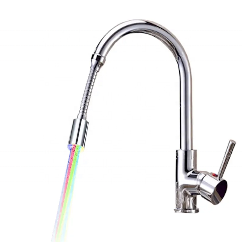 Led Kitchen Faucet Aerator Temperature LED Water Faucet Light Glow LED Tap Nozzle Changing Colorful Design Faucet for Sale