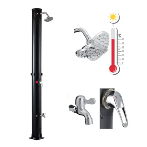 38L CYLINDER Eco friendly outdoor pool shower solar ionizer poolside with top shower mix faucet foot washing