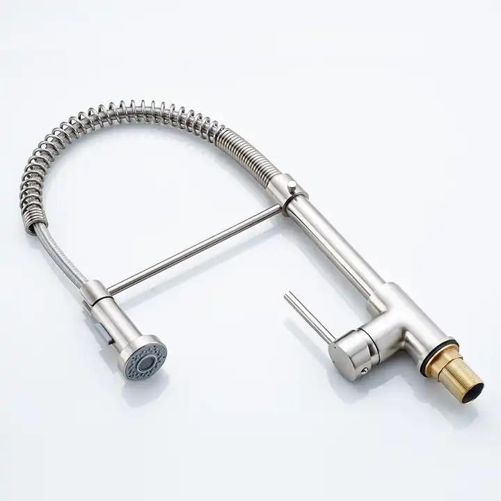 Kangrun new arrival high quality  brass sprayer water tap single lever pull out kitchen faucet 360 degree swivel