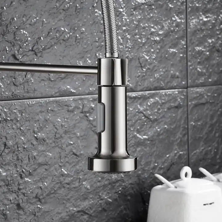 Kangrun new arrival high quality  brass sprayer water tap single lever pull out kitchen faucet 360 degree swivel