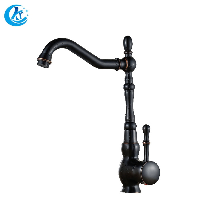 Oil rubbed bronze single handle classic design 3 way kitchen faucet