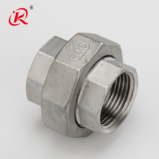 KQ Stainless Steel 304 1/2 female threaded union coupling pipe fittings hydraulic union