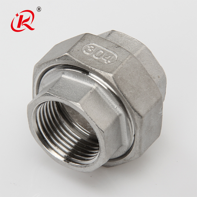 KQ Stainless Steel 304 1/2 female threaded union coupling pipe fittings hydraulic union