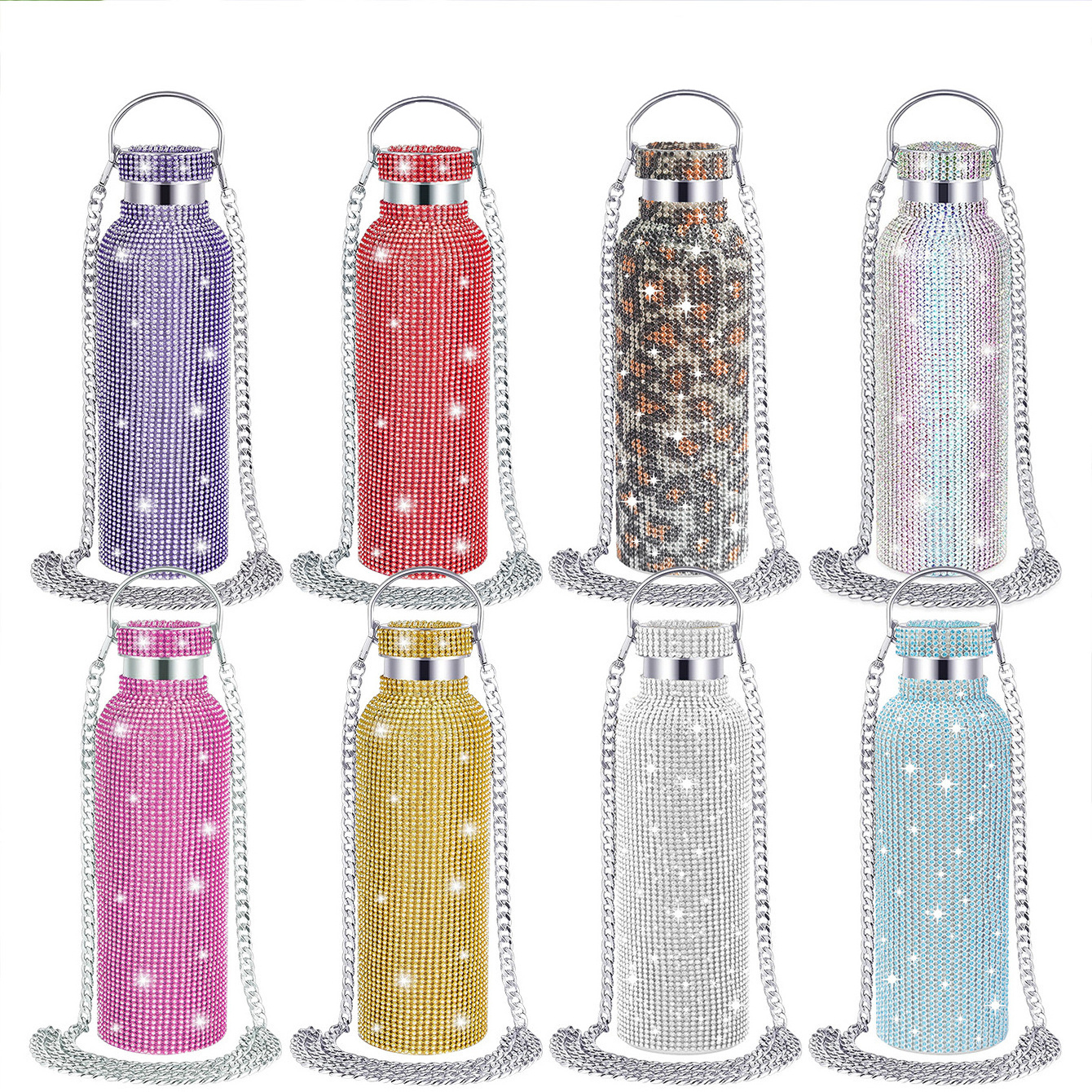 outdoor 20oz rhinestone water bottle diamond bling stainless steel bottle with pearl handle