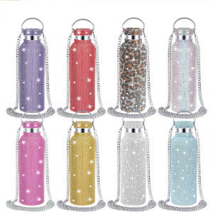 New Style bling diamond bottle 12oz double wall stainless steel insulated diamond water bottle