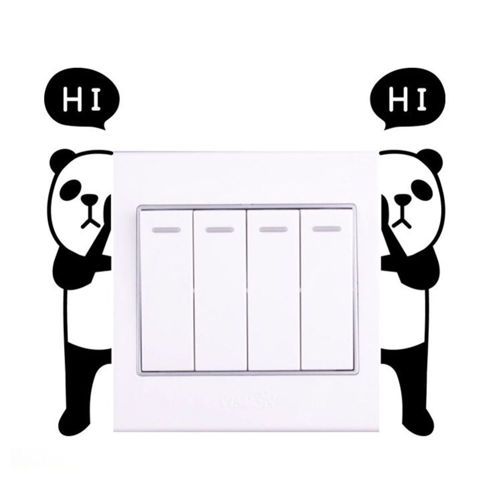 DIY funny Cute Animal PVC Wall Decal Switch Stickers For Kids Room Decoration