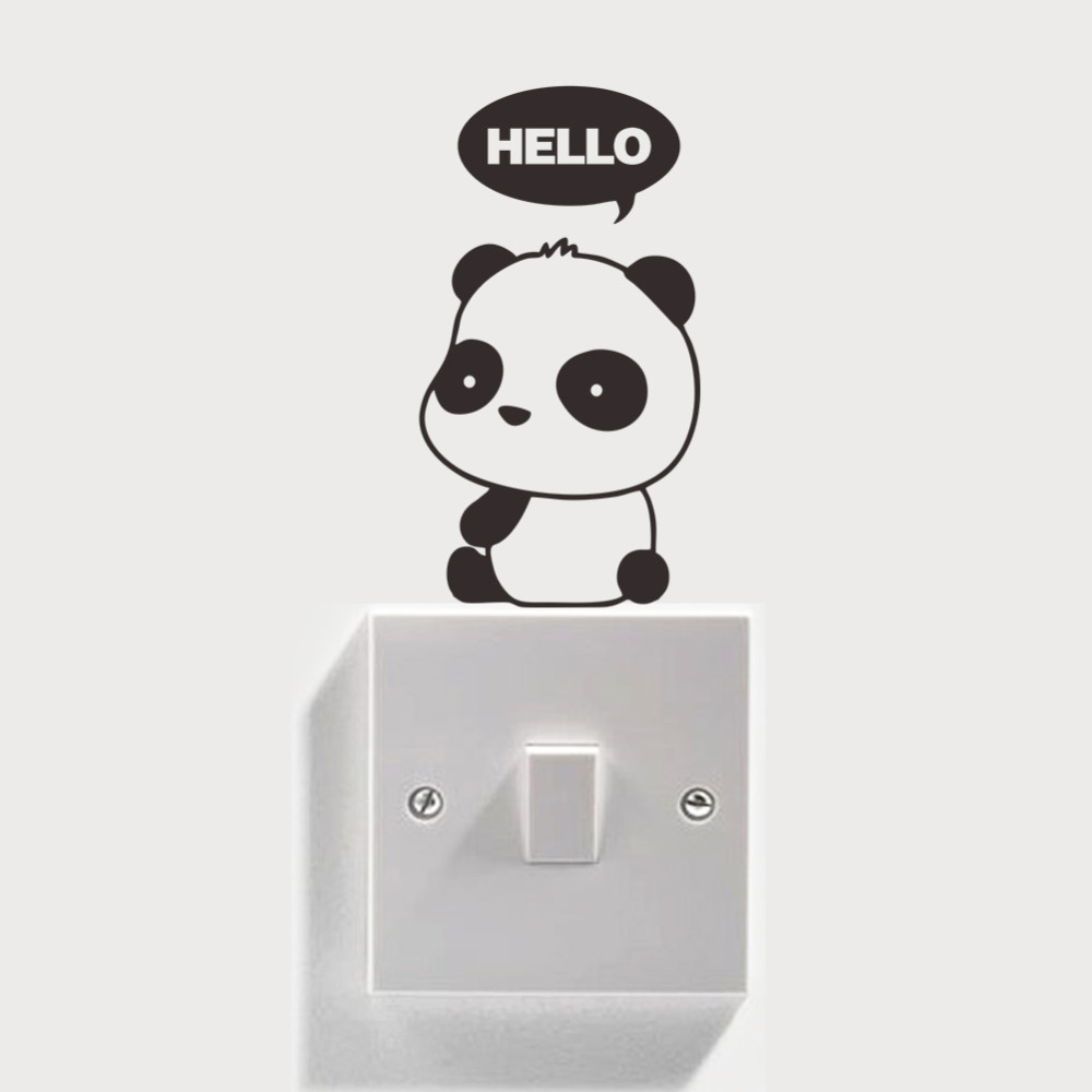 DIY funny Cute Animal PVC Wall Decal Switch Stickers For Kids Room Decoration