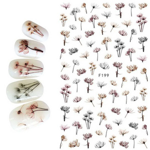 2020 New popular korea nail art embossed adhesive decorative flower 3d nail sticker for girl