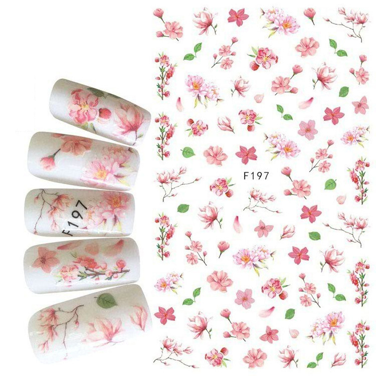 2020 New popular korea nail art embossed adhesive decorative flower 3d nail sticker for girl