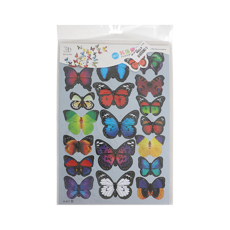 In stock hot sale 3D DIY art home decor pvc butterfly wall stickers for room