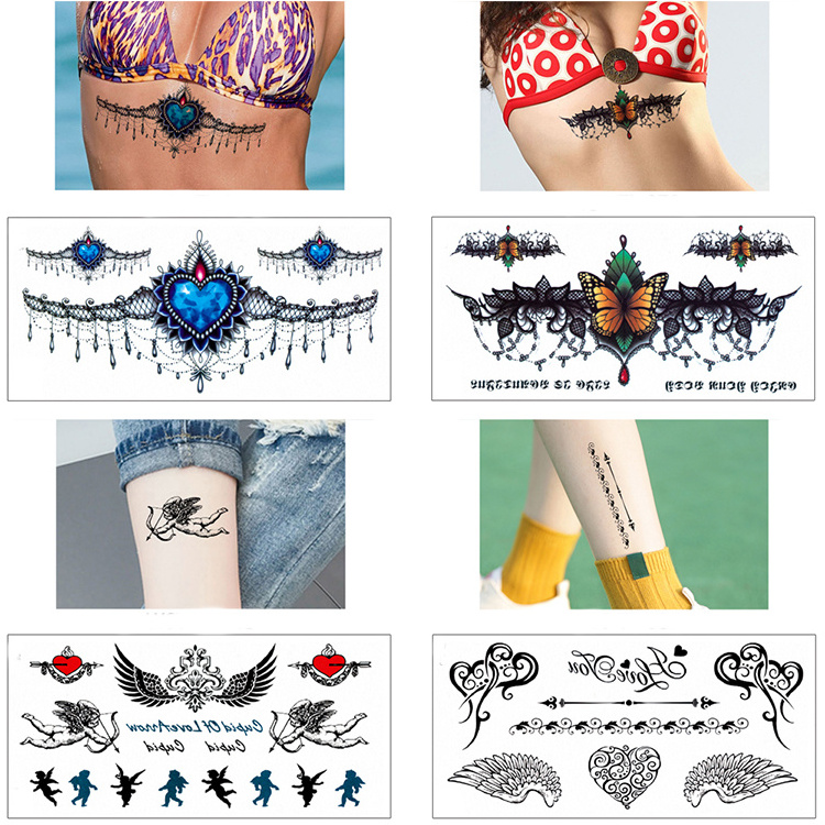 High Quality Cool Women Jewelry Tattoo Temporary Body Chest Waist Art Tattoo Sticker