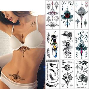 High Quality Cool Women Jewelry Tattoo Temporary Body Chest Waist Art Tattoo Sticker