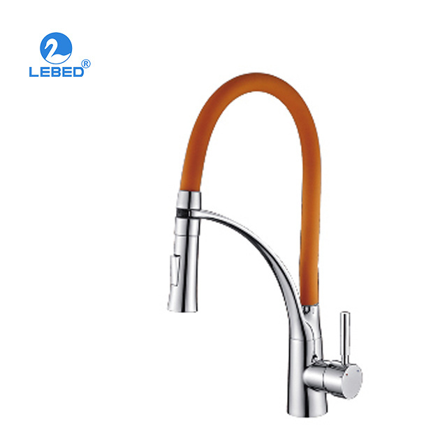 LEBED colourful silicone chrome plated surface flexible Kitchen faucet for sink