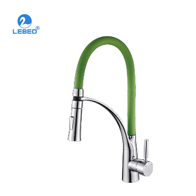 LEBED colourful silicone chrome plated surface flexible Kitchen faucet for sink