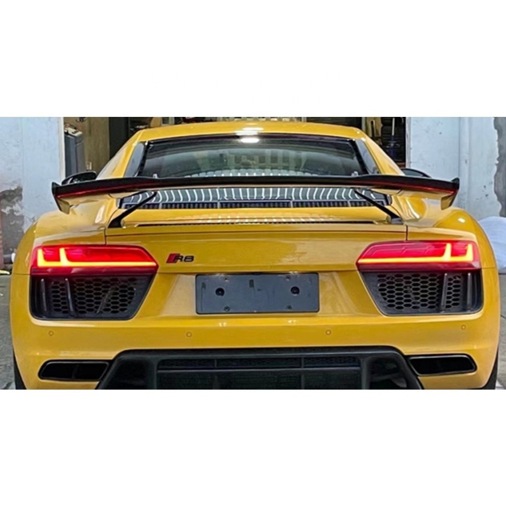 GT Style Carbon Fiber Rear Spoiler Wing Fit For Audi R8 V8 V10 High Quality Fitment