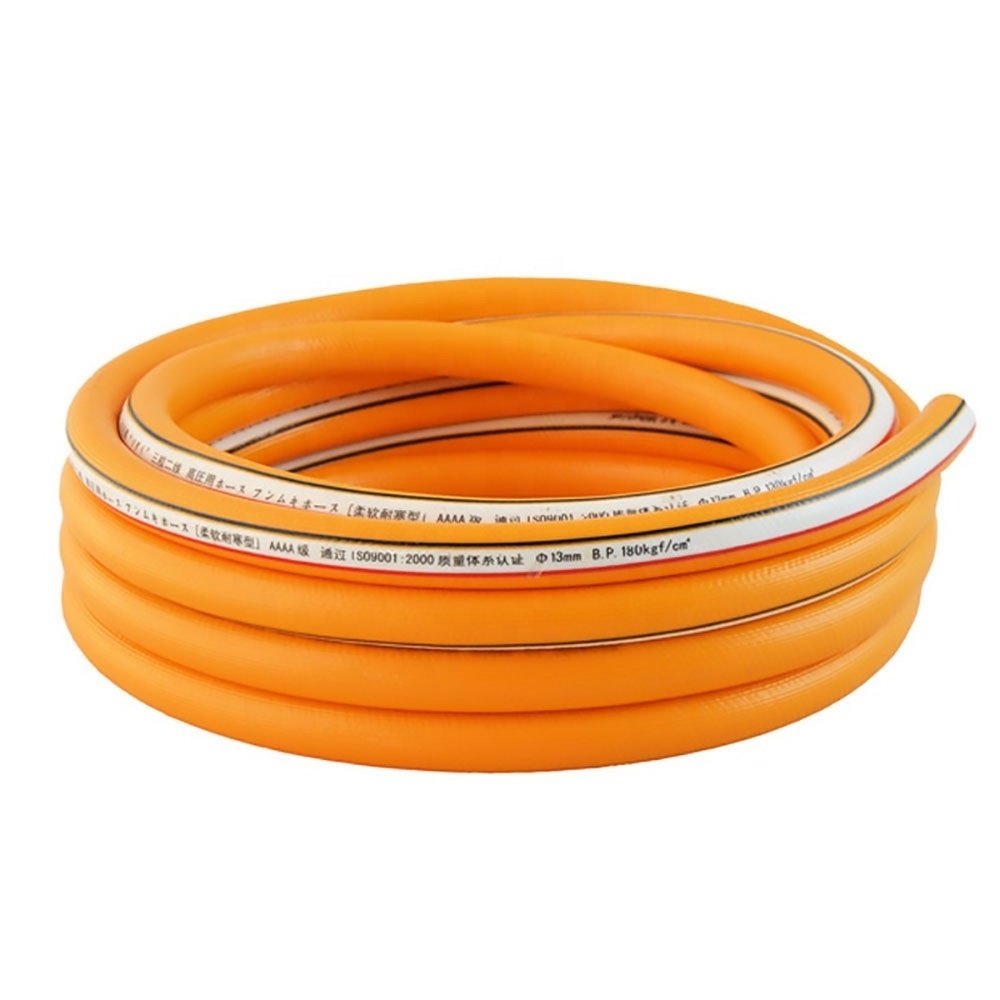 ISO3821 Flexible Orange 8mm PVC LPG Gas Cooker Hose