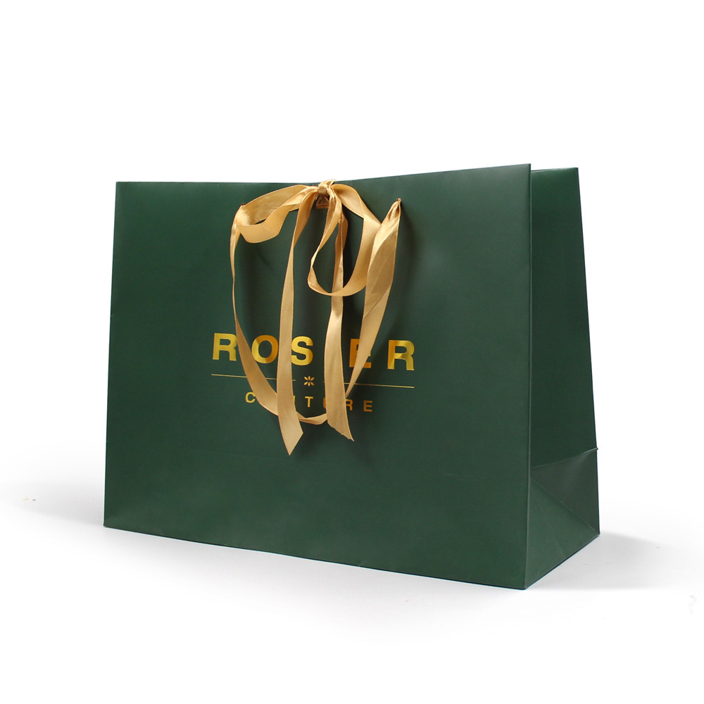 Luxury Paper Bags For Cosmetics Perfume Fashion Jewelry Small Paper Bag With Your Own Logo Shopping Gift Paper Bags With Ribbon