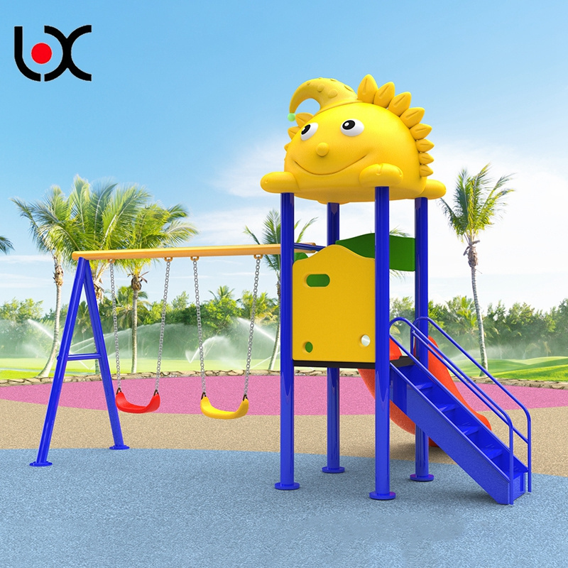 Popular children playground equipment toys children outdoor playground small slides and swing