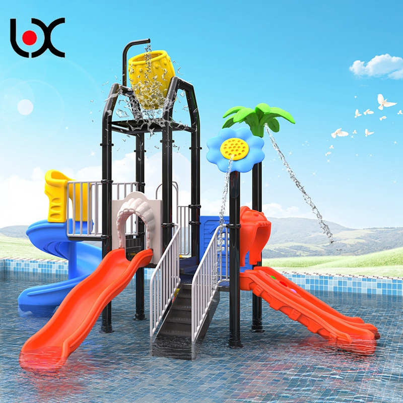 used swimming pool water outdoor playground slide