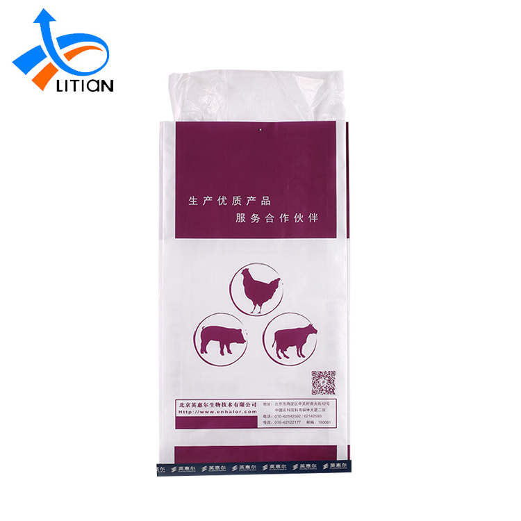 Custom Design Lamination Packaging Pp Woven Poultry Animal Bulk Feed Bag