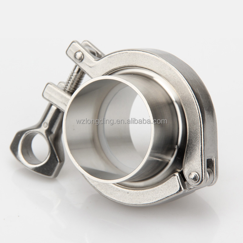 Complete Set Sanitary Tri Clamp Stainless Steel Union Fitting Food Grade Weld Ferrule + Gasket Set + Tri Clamp