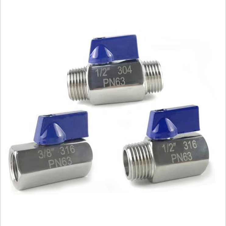 Mini Stainless Steel 2 way Ball Valve Female Male Threaded sanitary Ball Valve