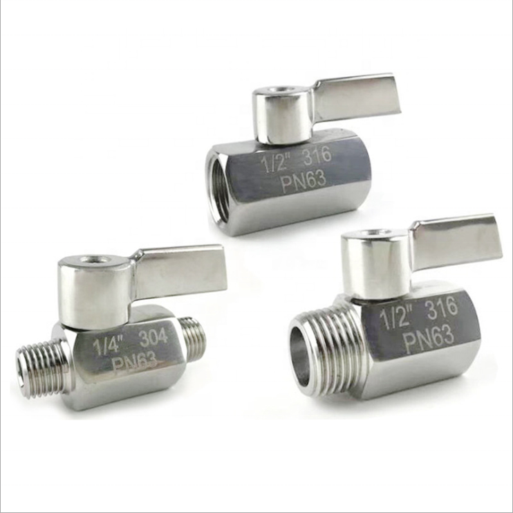 Mini Stainless Steel 2 way Ball Valve Female Male Threaded sanitary Ball Valve