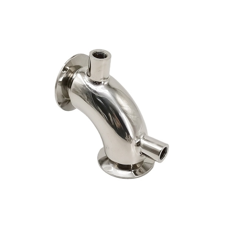 Sanitary SS304 Stainless Steel  Pipe Fitting Heat Jacketed 90 Degree Clamped Elbow