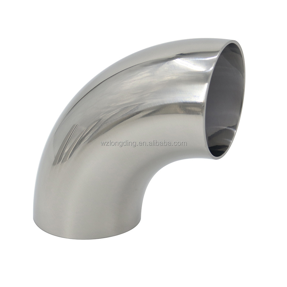 SS304 or 316L food grade Stainless Steel Weld Elbow 2 inch 90 Degree Sanitary welded Elbow