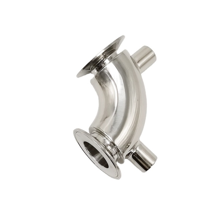 Sanitary SS304 Stainless Steel  Pipe Fitting Heat Jacketed 90 Degree Clamped Elbow