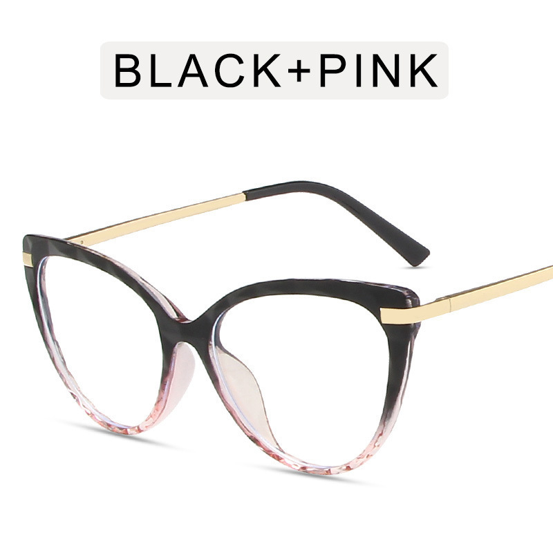 New arrival TR90 frame cat eye flat mirror  cross-border ins metal spring legs crystal trimming glasses frame