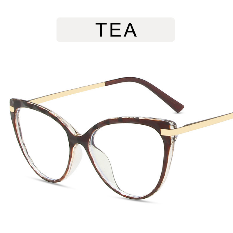 New arrival TR90 frame cat eye flat mirror  cross-border ins metal spring legs crystal trimming glasses frame