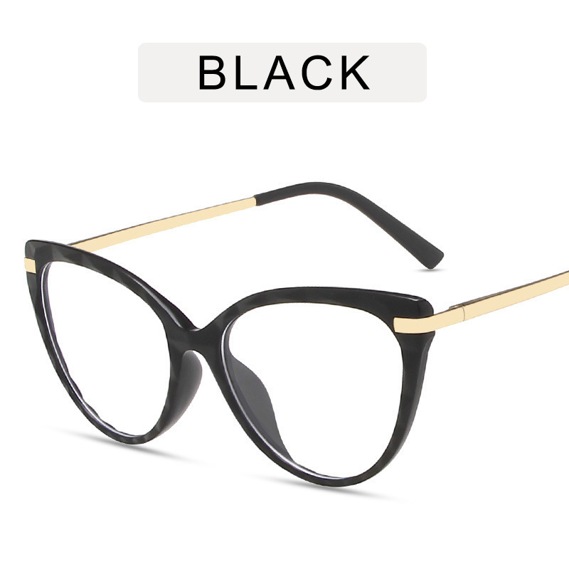 New arrival TR90 frame cat eye flat mirror  cross-border ins metal spring legs crystal trimming glasses frame