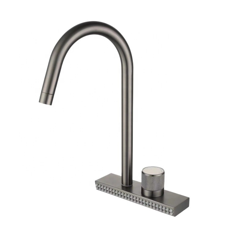 2023 Modern household single handle hot and cold water kitchen faucet gun gray swivel vessel faucet