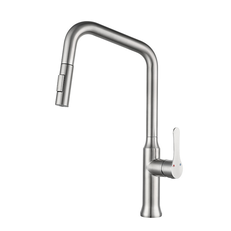 Commercial price stainless steel 304 gun metal kitchen faucet with pull down sprayer