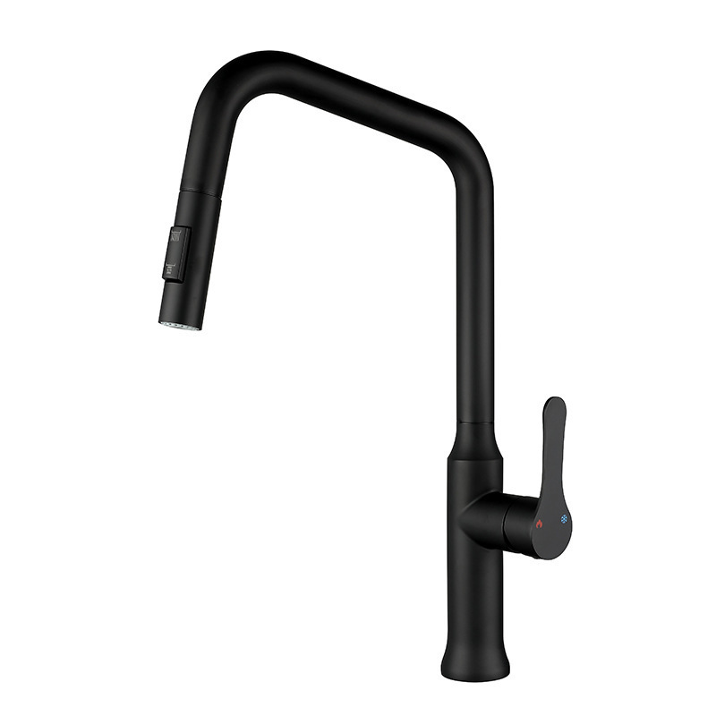 Commercial price stainless steel 304 gun metal kitchen faucet with pull down sprayer