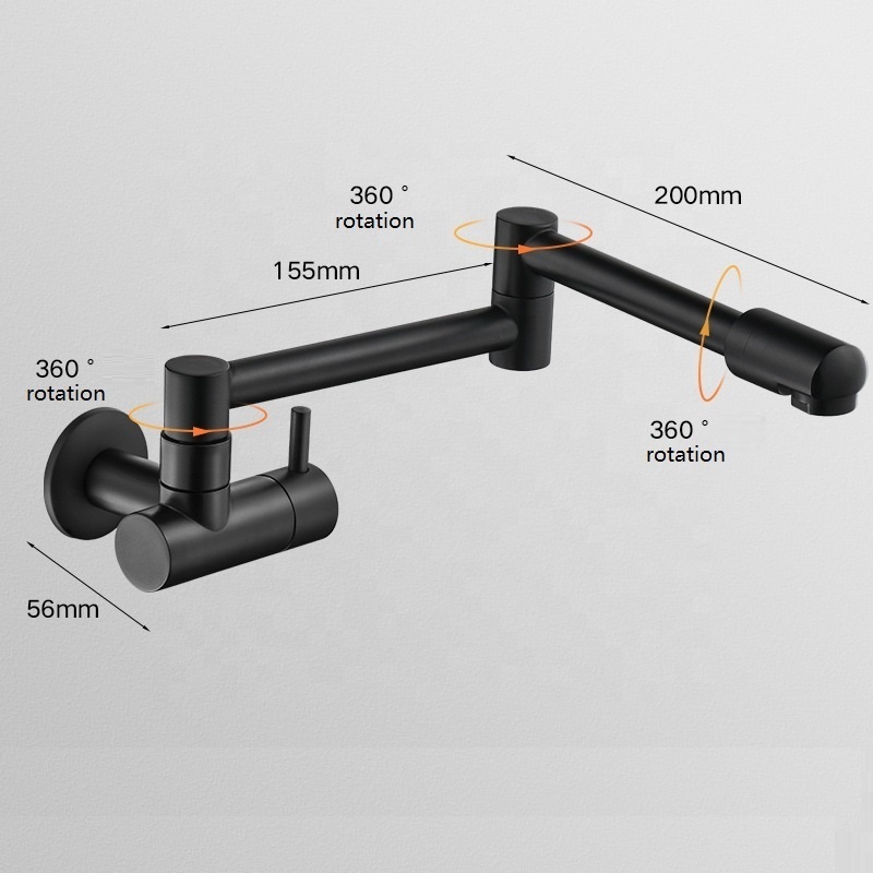 Modern wall mounted kitchen tap folding stretchable pot filler faucet with high pressure bidet set