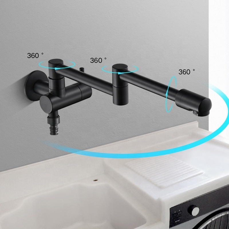 Modern wall mounted kitchen tap folding stretchable pot filler faucet with high pressure bidet set