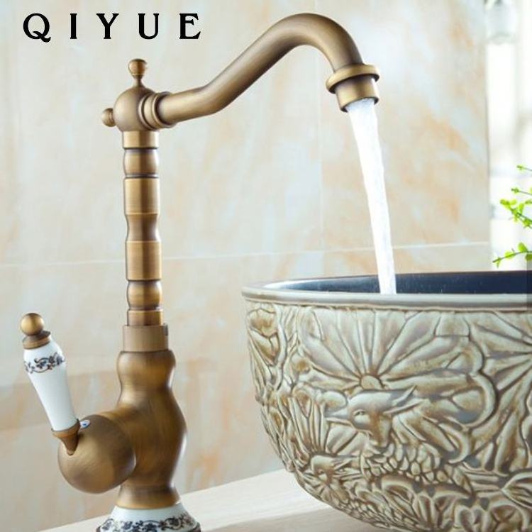 Wenzhou bathroom sanitary antique European style all copper vintage faucet