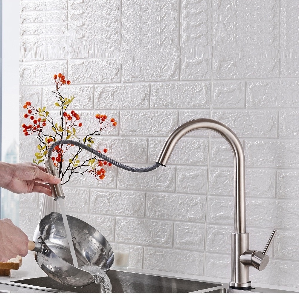 Smart Automatic Touch Two Sensor water tap Pull Out Kitchen Sink Faucet Water Saving Kitchen Taps