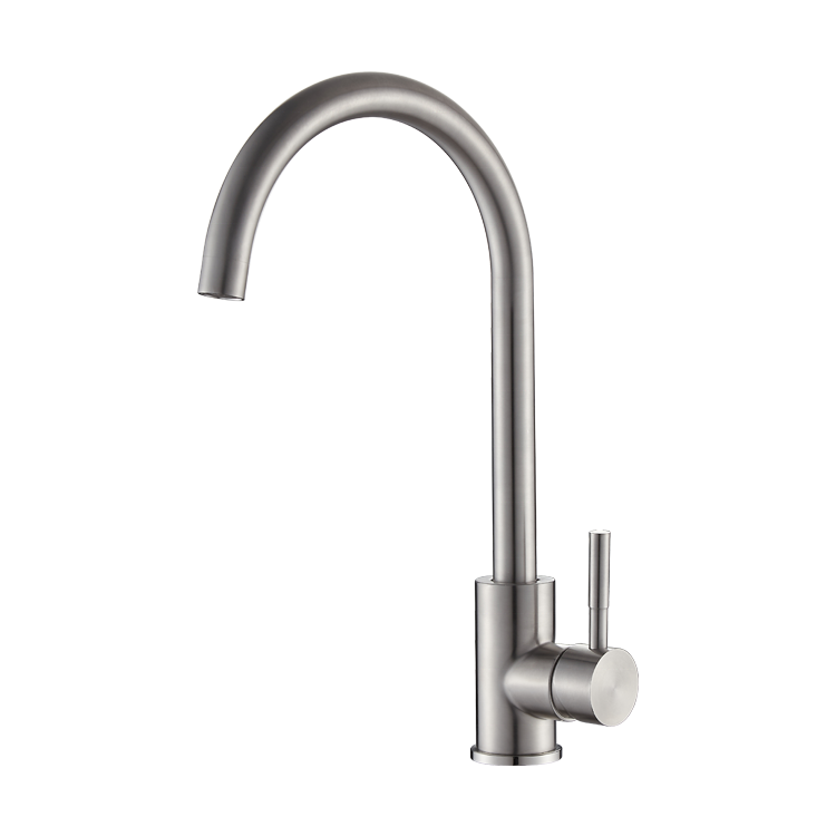 Modern design durable 304 stainless steel brushed nickle kitchen sink faucets