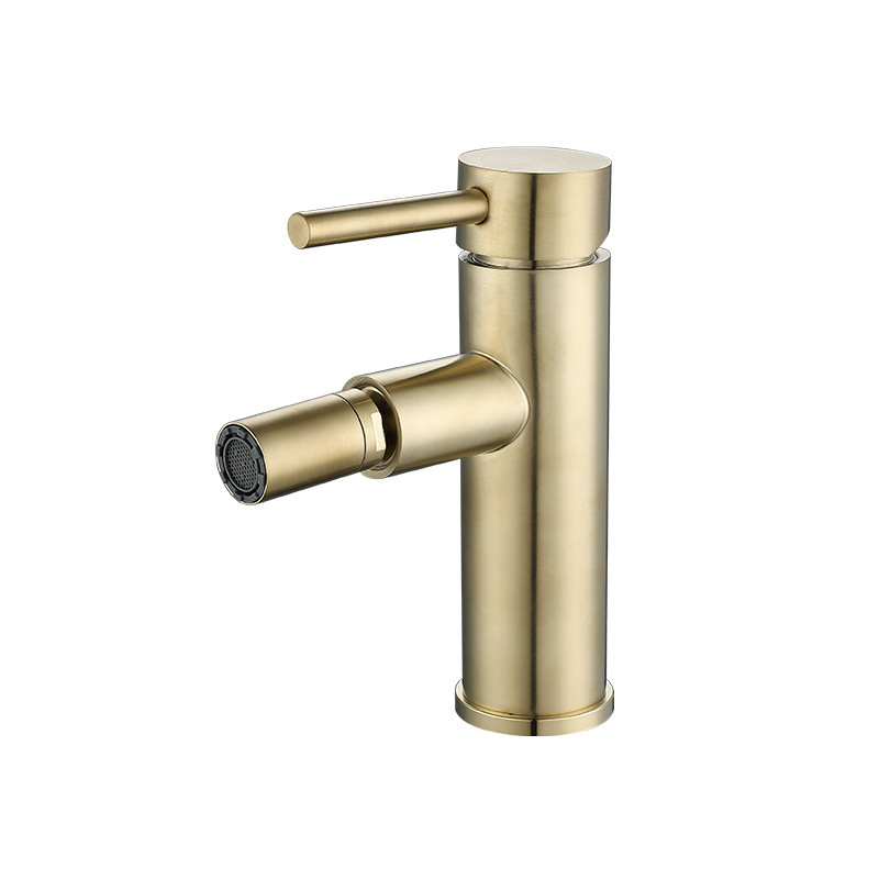 Stainless steel 304 Hot Cold Water Brushed Gold Bathroom bidet sprayer Faucet Single Hole Single Lever Vessel Sink Faucet