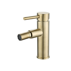 Stainless steel 304 Hot Cold Water Brushed Gold Bathroom bidet sprayer Faucet Single Hole Single Lever Vessel Sink Faucet