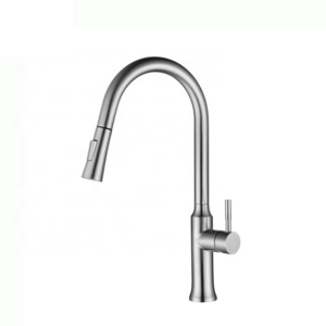 One handle brushed nickel stainless steel 304 kitchen sink mixer faucet tap with pull out spray