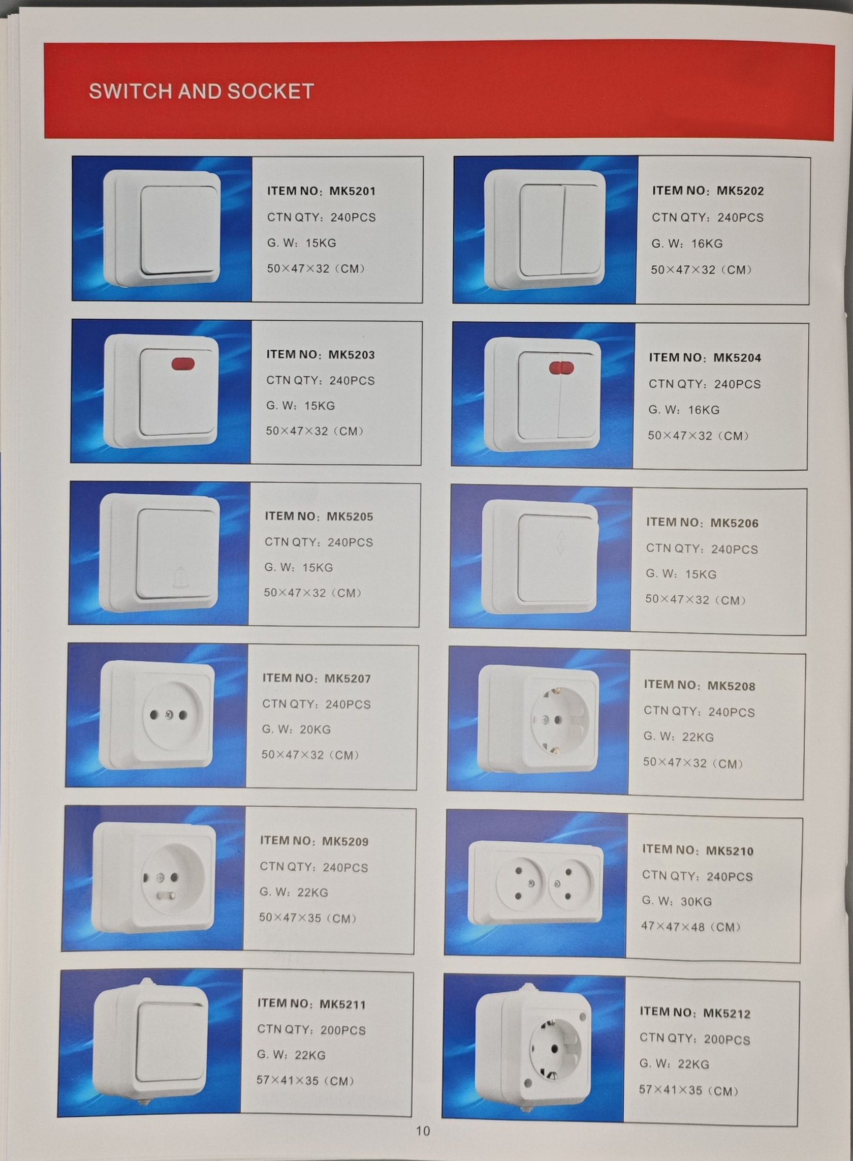 Good price Outdoor Big Switches and Sockets Box Two Gang Switches EL wall Switches